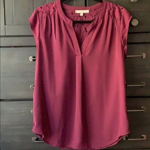 Maroon red blouse with lace back